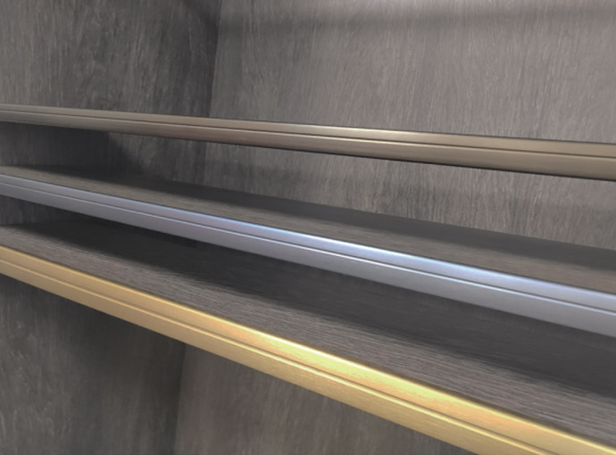 Metal strip with lamp layer